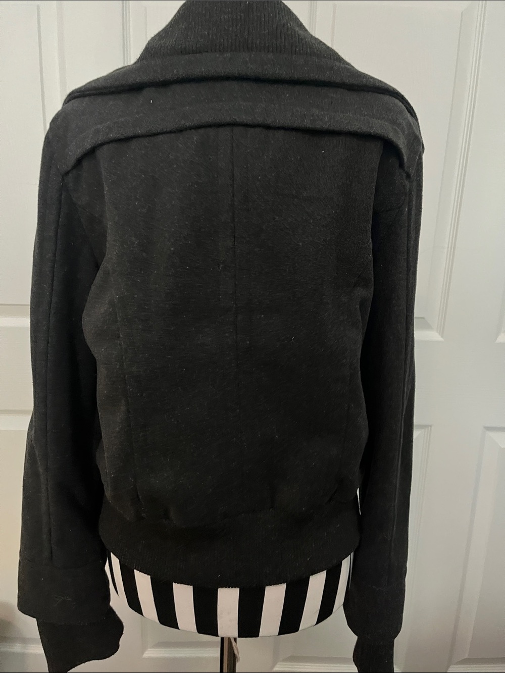 Ambiance Black Bomber Jacket with Spread Collar